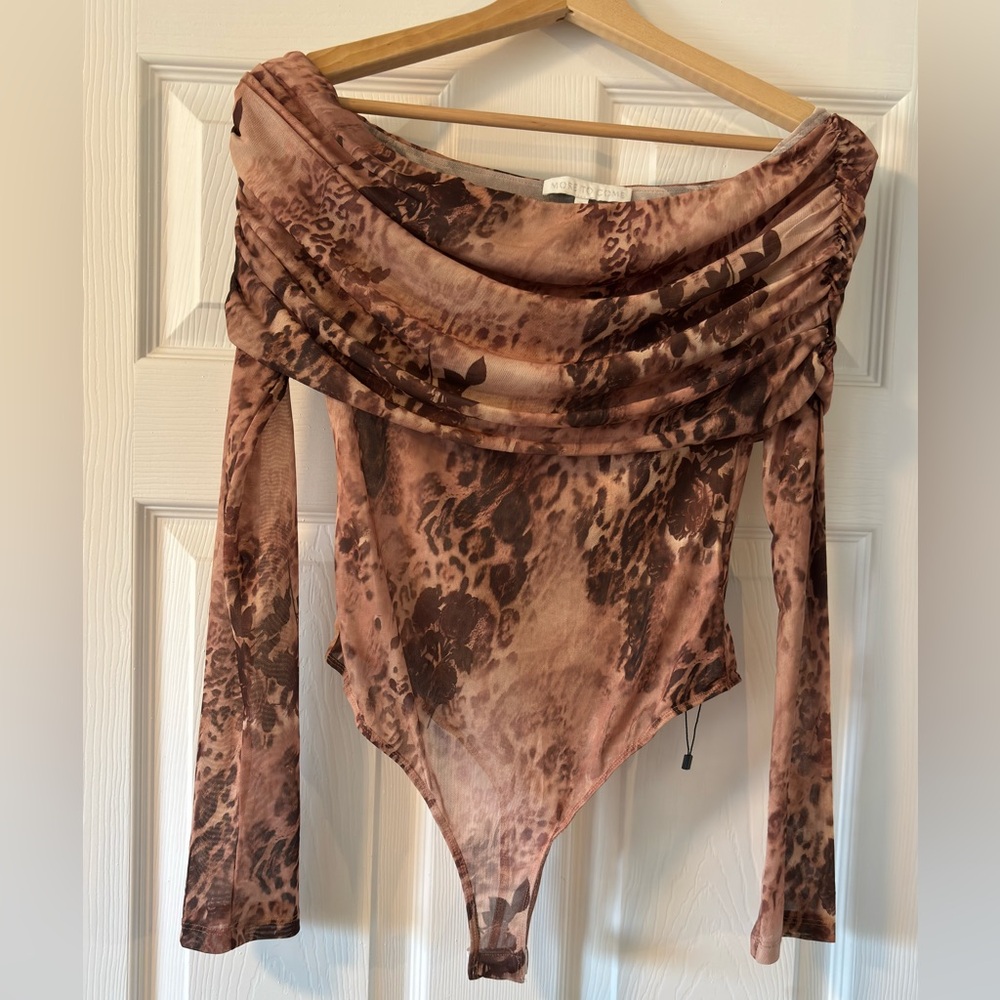 More to Come Brown Animal Print Bodysuit